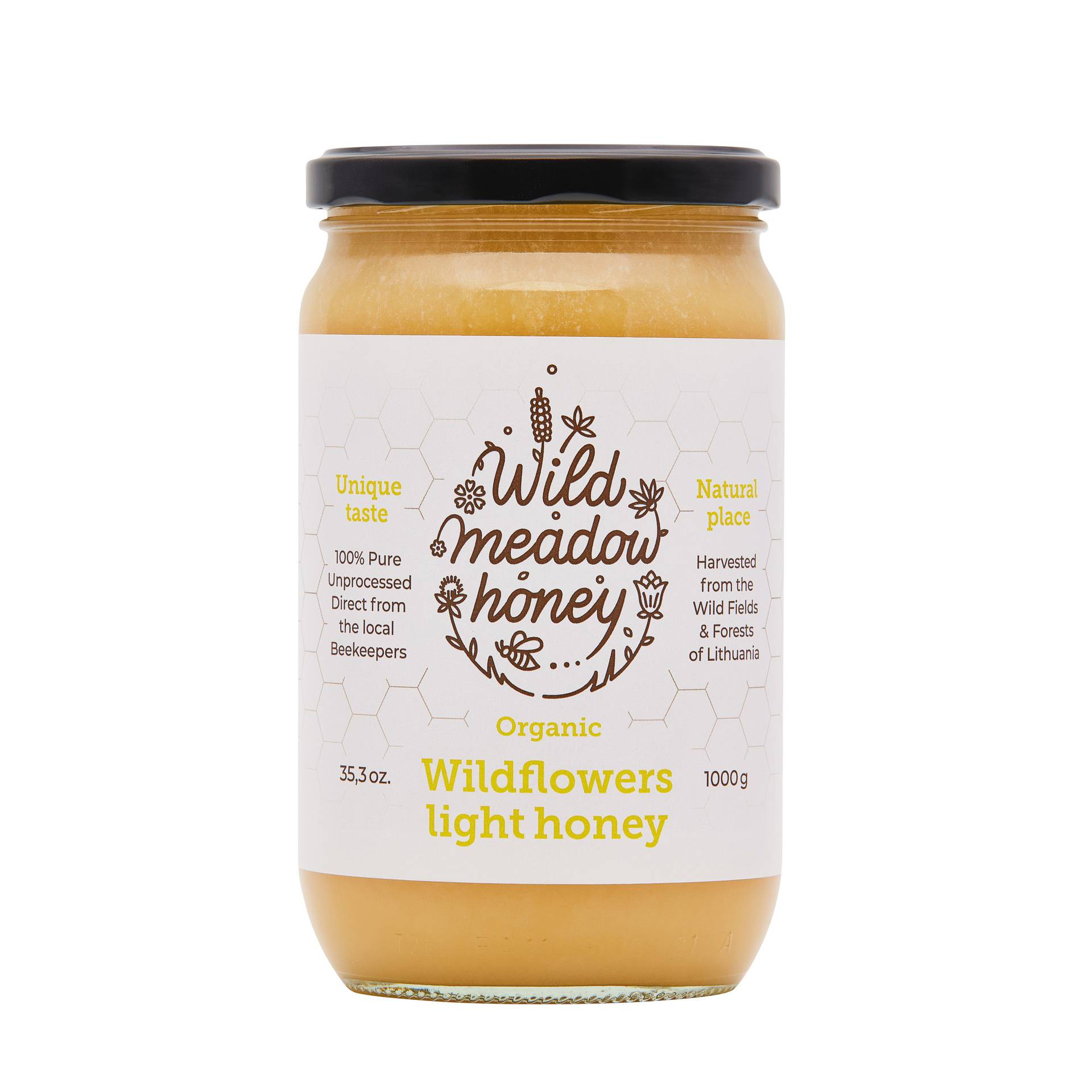 Organic wildflowers light honey